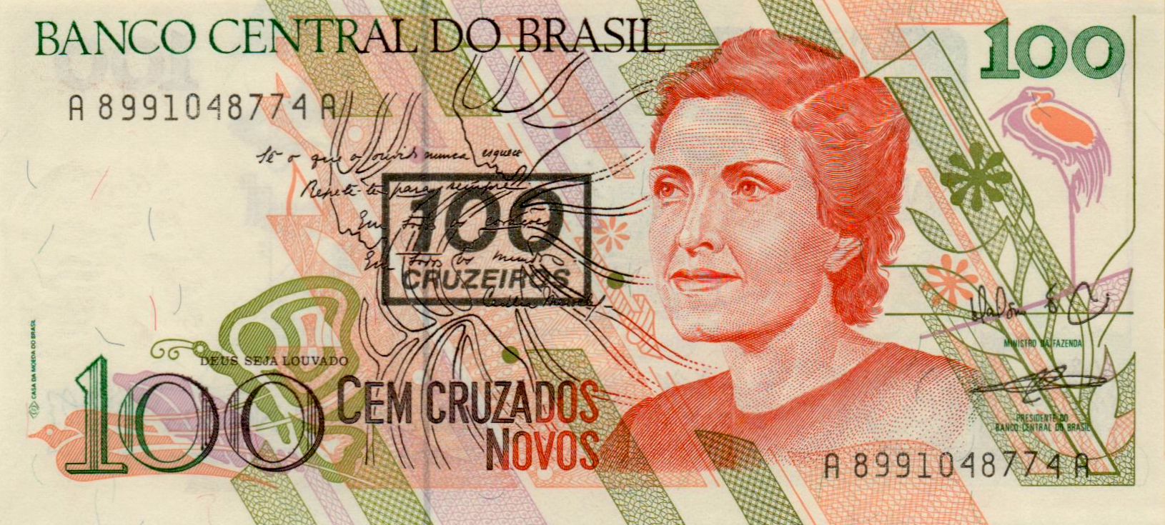 Brazil 100 1990 UNC P-224/b